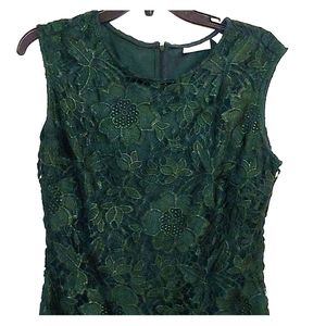 Emerald lace midi dress